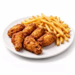 Pouleflügleli (6 Stück) mit Pommes Frites